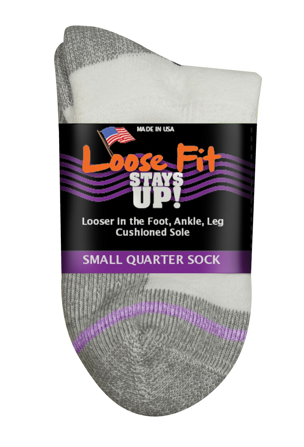 Loose Fit Stays Up Cotton Casual Crew Socks Black / Small