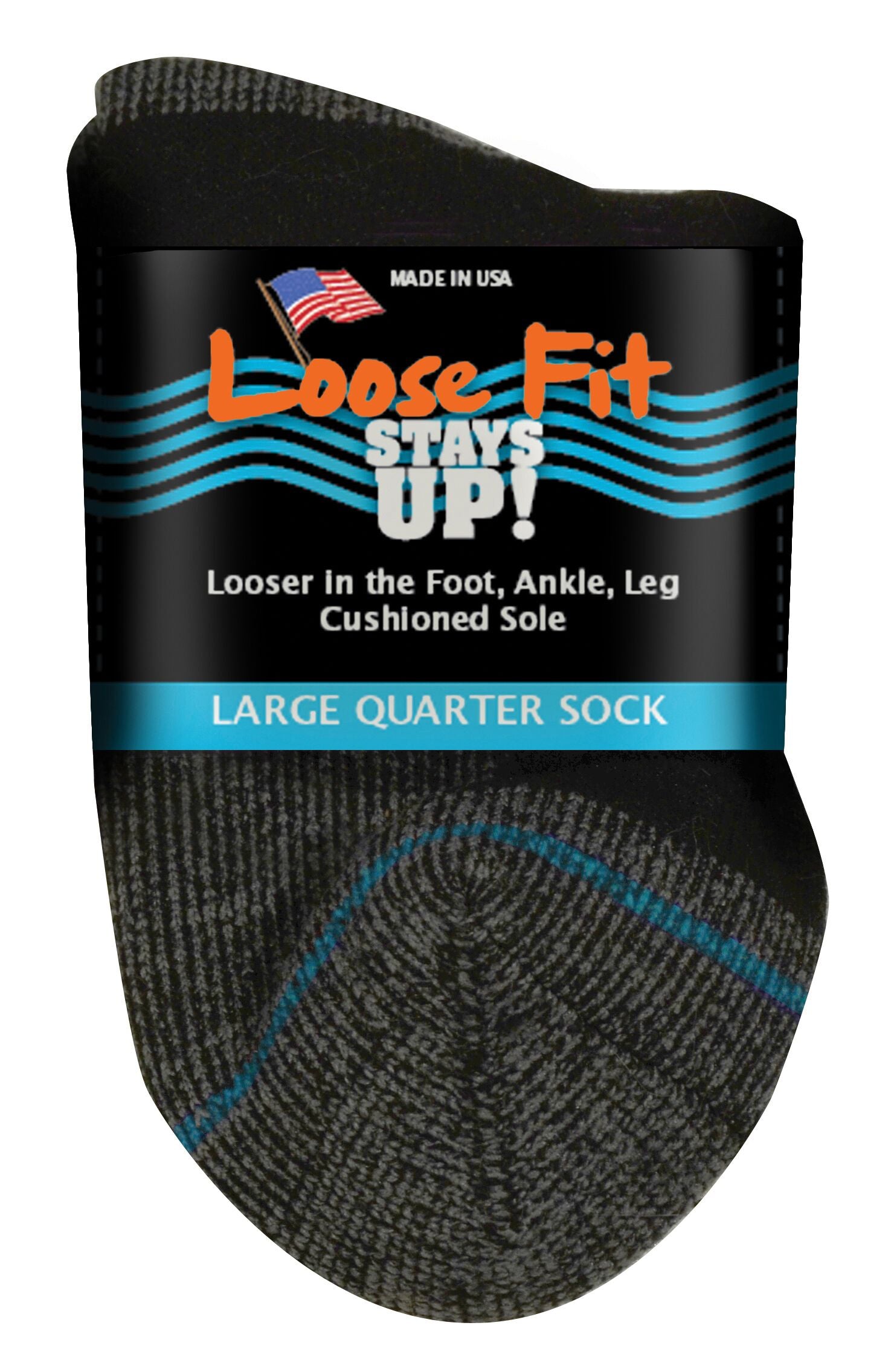 Loose Fit Stays Up Quarter Socks