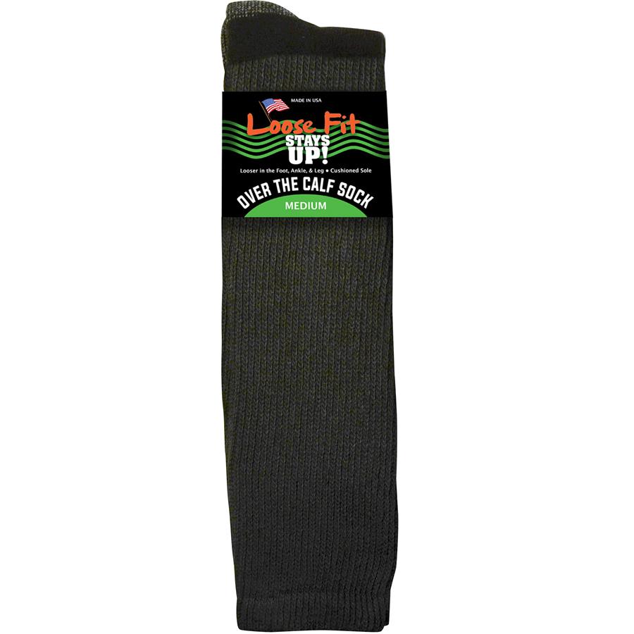 Loose Fit Stays Up Cotton Casual Quarter Socks Black / Small